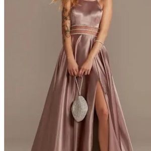 Long rose gold dress worn once